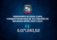 Entre 2021 e 2023, o Poder Legislativo de Água Clara conquistou mais de R$ 5 MILHÕES para Água Clara
