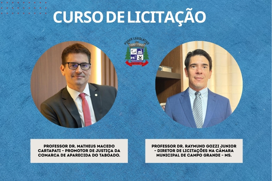 Câmara de Água Clara realiza curso de capacitação em licitações públicas e fiscalização de contratos